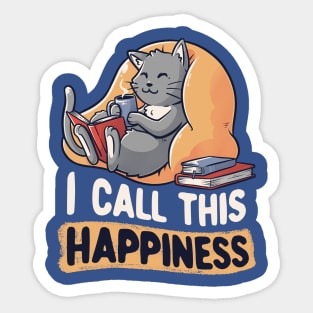 I Call This Happiness Cute Funny Cat Gift Sticker